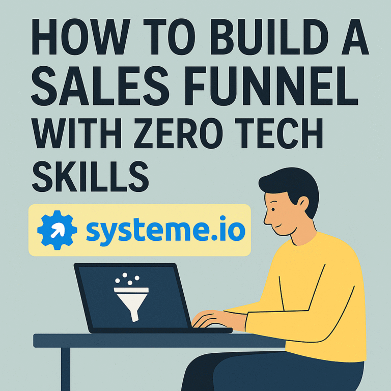 sales funnel built using Systeme.io with no technical skills required, designed for small business owners in 2025.