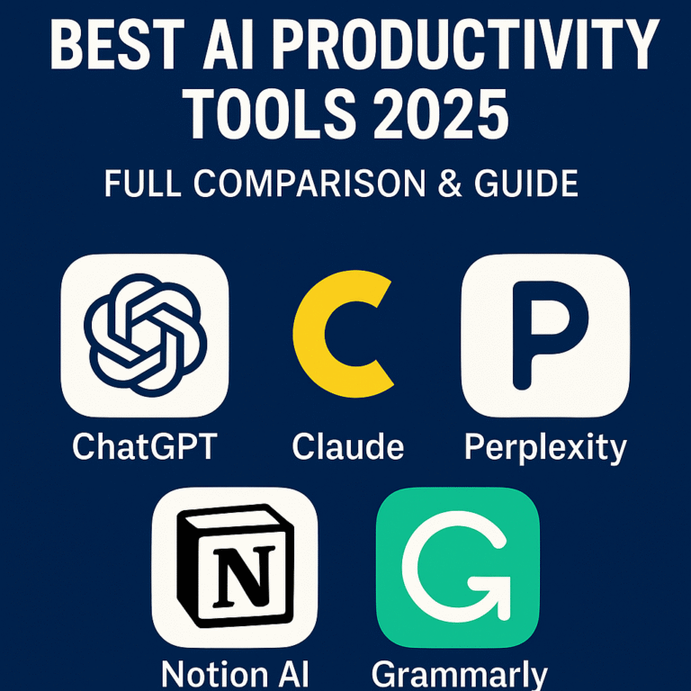 Best AI Productivity Tools 2025; ChatGPT, Claude, Perplexity, Notion AI, Grammarly